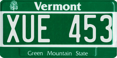VT license plate XUE453