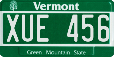 VT license plate XUE456