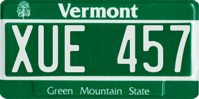 VT license plate XUE457