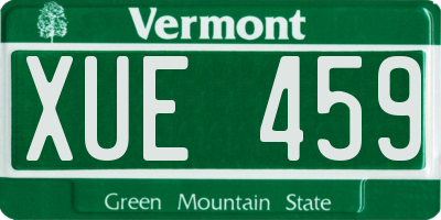 VT license plate XUE459