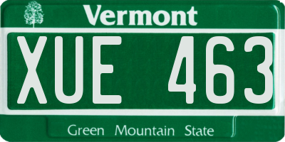 VT license plate XUE463