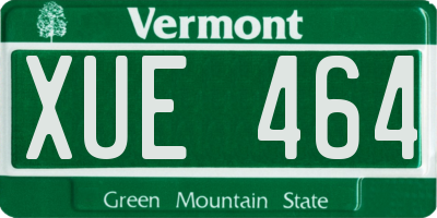 VT license plate XUE464