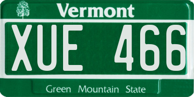 VT license plate XUE466