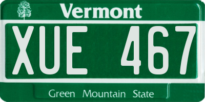 VT license plate XUE467