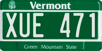 VT license plate XUE471