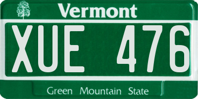 VT license plate XUE476