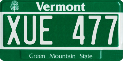 VT license plate XUE477