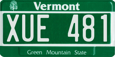 VT license plate XUE481