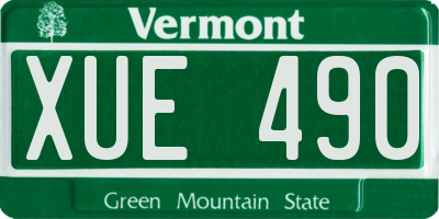 VT license plate XUE490