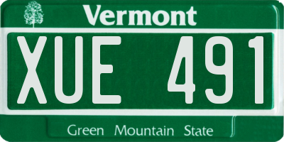 VT license plate XUE491