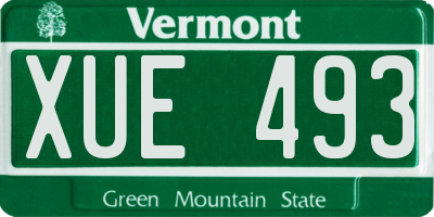 VT license plate XUE493