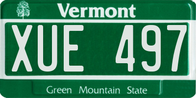 VT license plate XUE497