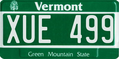 VT license plate XUE499