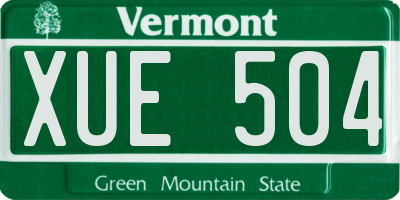 VT license plate XUE504