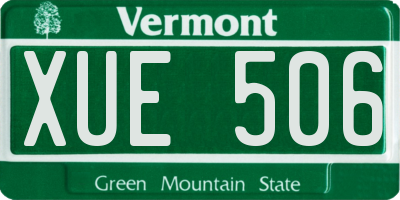 VT license plate XUE506