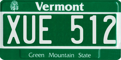 VT license plate XUE512