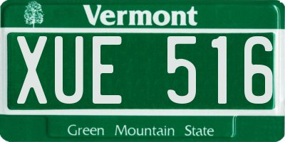 VT license plate XUE516