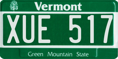 VT license plate XUE517