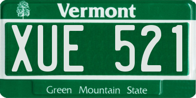 VT license plate XUE521