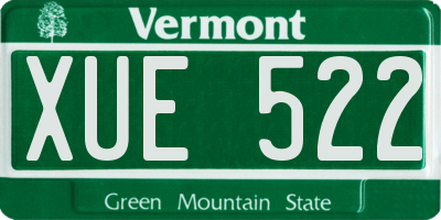 VT license plate XUE522