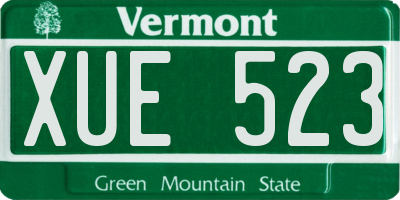 VT license plate XUE523