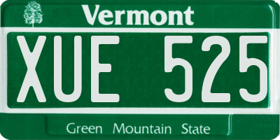 VT license plate XUE525