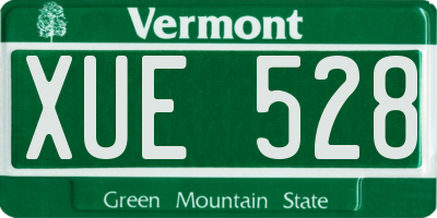 VT license plate XUE528