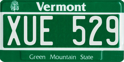 VT license plate XUE529