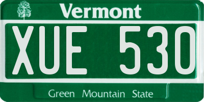 VT license plate XUE530