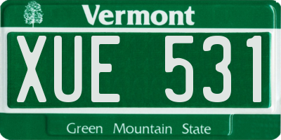 VT license plate XUE531