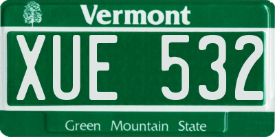 VT license plate XUE532