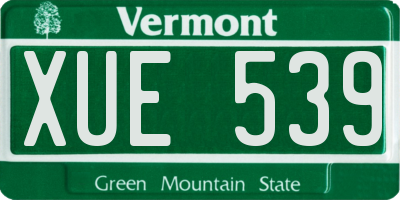 VT license plate XUE539