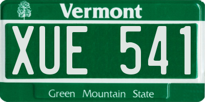 VT license plate XUE541