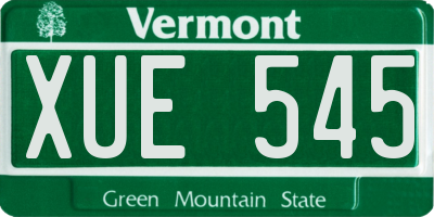 VT license plate XUE545