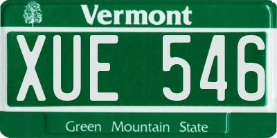VT license plate XUE546