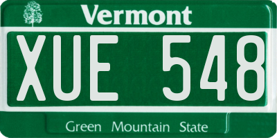 VT license plate XUE548
