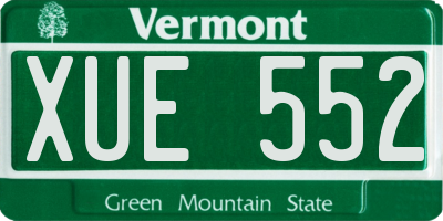 VT license plate XUE552