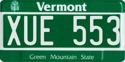VT license plate XUE553