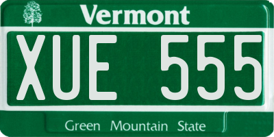 VT license plate XUE555