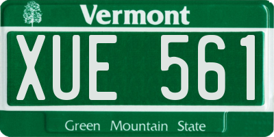 VT license plate XUE561