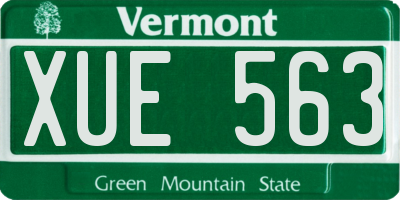 VT license plate XUE563
