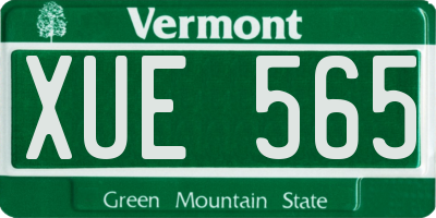 VT license plate XUE565