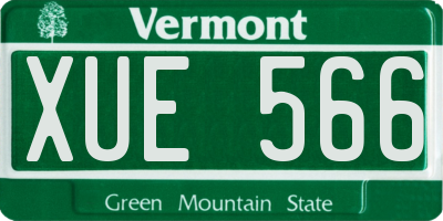 VT license plate XUE566