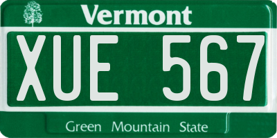VT license plate XUE567
