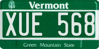 VT license plate XUE568