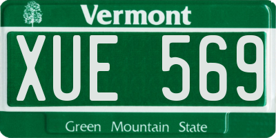 VT license plate XUE569