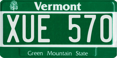 VT license plate XUE570
