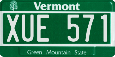 VT license plate XUE571