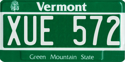 VT license plate XUE572