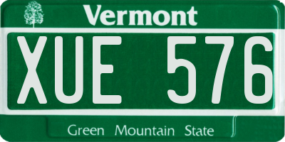 VT license plate XUE576